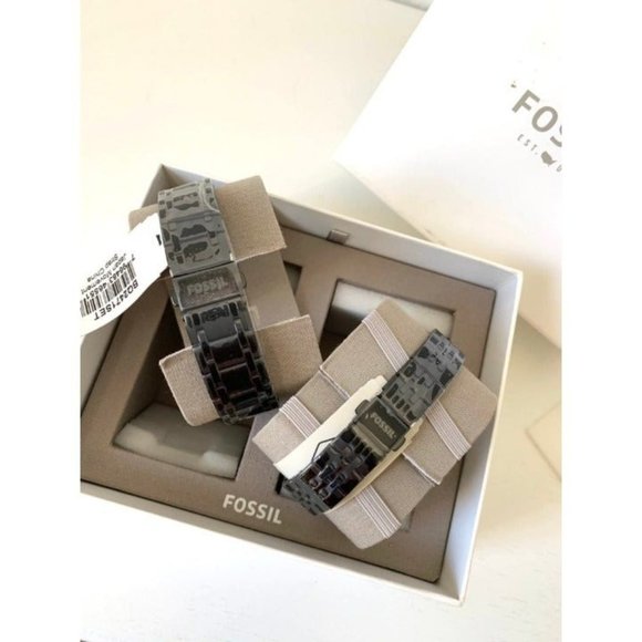 Fossil Couple Watches Black Steel